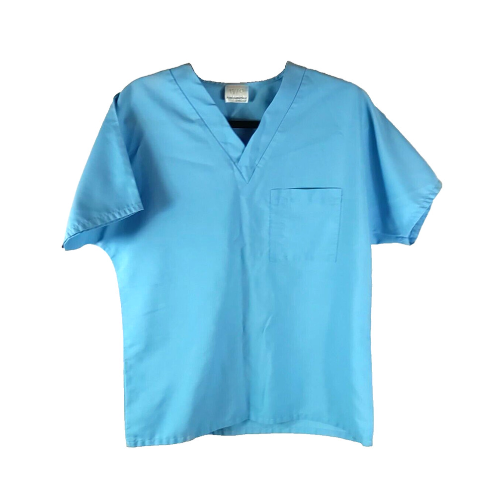 White Swan Fundamentals Womans Scrub Top Size Small Light Blue Flaw